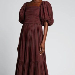 SEA NEW YORK Nadja Plisse-Taffeta Midi Dress